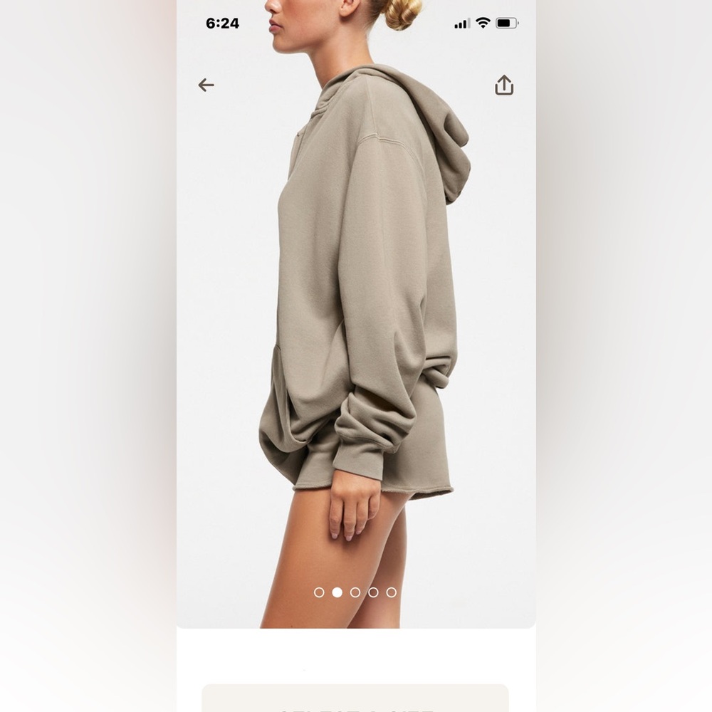 Cream Hooded Cuffed Sleeve Sweatshirt NWOT size small